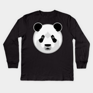 Panda face portrait Kids Long Sleeve T-Shirt